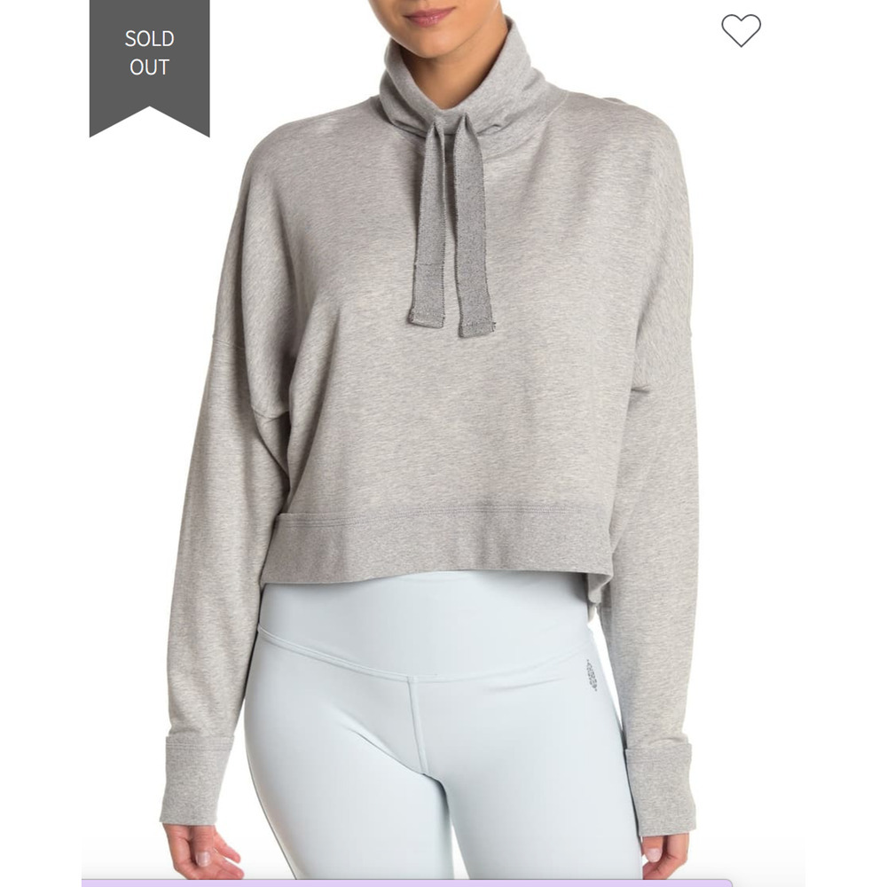 Free People Movement Lara Pullover Heather Gray Funnel Neck Size Large NWT - Picture 13 of 16
